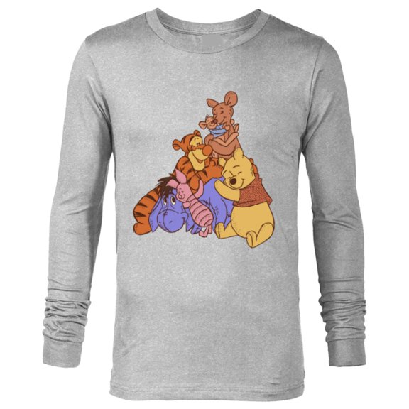 Disney Winnie the Pooh Hundred Acre Kanga Roo Group Hug - Long Sleeve T-Shirt for Men - Customized-Athletic Heather