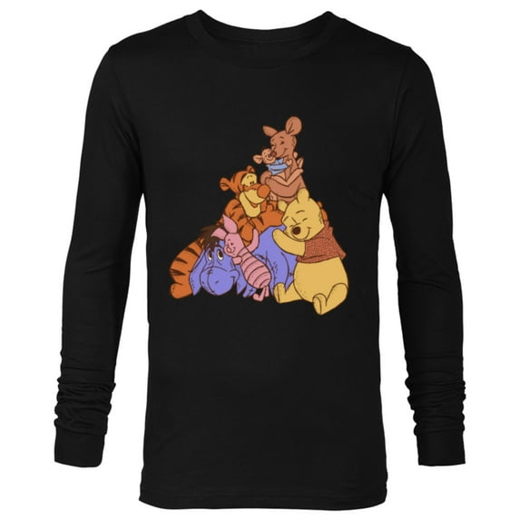 Disney Winnie the Pooh Hundred Acre Kanga Roo Group Hug - Long Sleeve T-Shirt for Men - Customized-Black