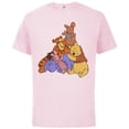 thumbnail image 1 of Disney Winnie the Pooh Hundred Acre Kanga Roo Group Hug - Short Sleeve Cotton T-Shirt for Adults - Customized-Soft Pink, 1 of 5