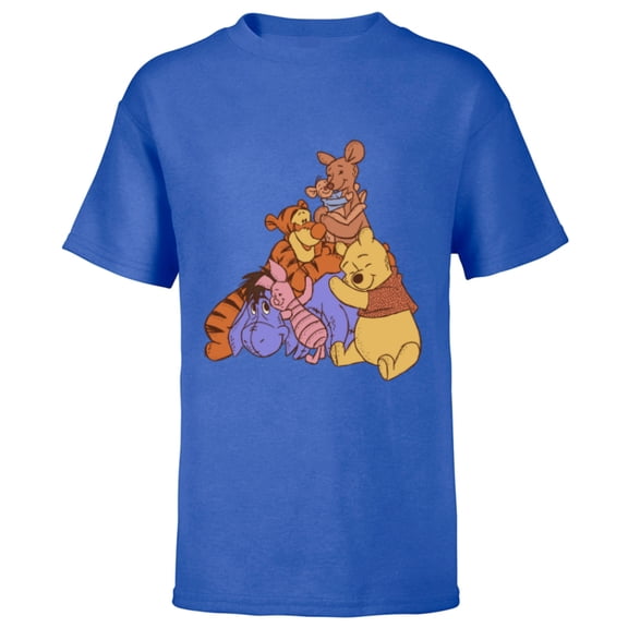 Disney Winnie the Pooh Hundred Acre Kanga Roo Group Hug - Short Sleeve T-Shirt for Kids - Customized-Royal