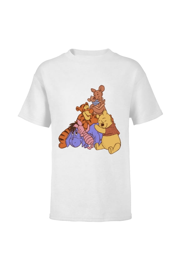 Winnie the Pooh Hundred Acre Kanga Roo Group Hug - Short Sleeve T-Shirt for Kids - Customized-White