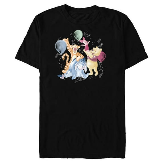 Disney Winnie the Pooh Hundred Acre Wood Birthday - Short Sleeve Blended T-Shirt for Adults - Customized-Black