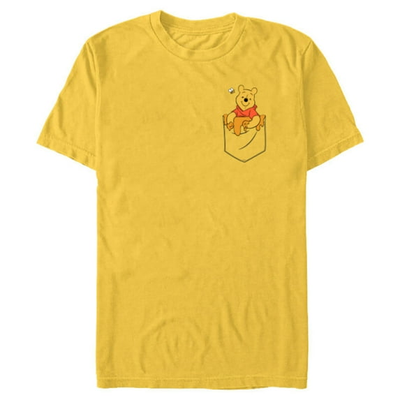Disney Winnie the Pooh Hunny in My Pocket - Short Sleeve Blended T-Shirt for Adults - Customized-Yellow