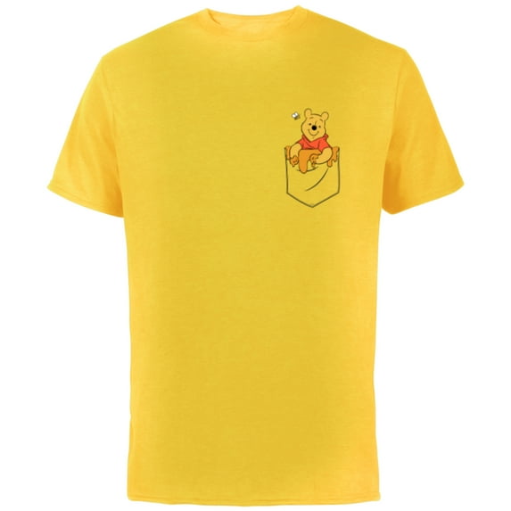 Disney Winnie the Pooh Hunny in My Pocket - Short Sleeve Cotton T-Shirt for Adults - Customized-Yellow