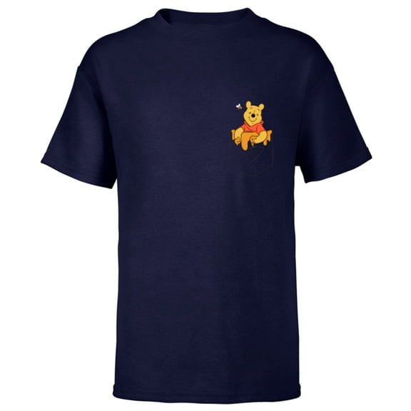 Disney Winnie the Pooh Hunny in My Pocket - Short Sleeve T-Shirt for Kids - Customized-Navy