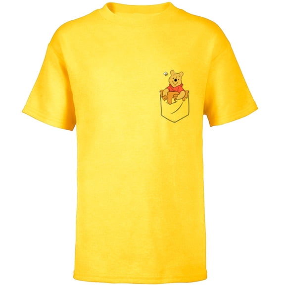 Disney Winnie the Pooh Hunny in My Pocket - Short Sleeve T-Shirt for Kids - Customized-Yellow