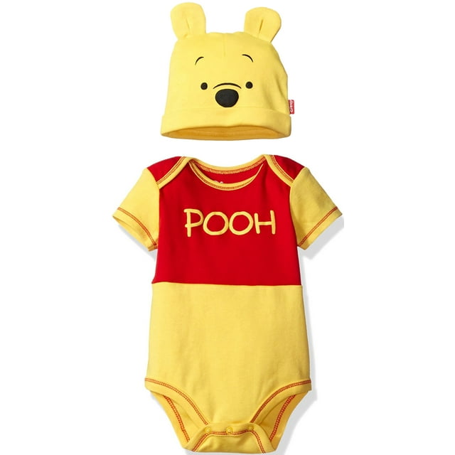 Disney Winnie the Pooh Infant Baby Boys Bodysuit and Hat Set Newborn to Infant