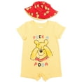 thumbnail image 1 of Disney Winnie the Pooh Infant Baby Boys Romper and Bucket Sun Hat Newborn to Infant, 1 of 5