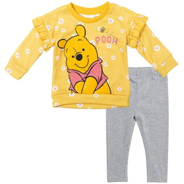 Disney Winnie the Pooh Infant Baby Girls Fleece Sweatshirt and Leggings Outfit Set