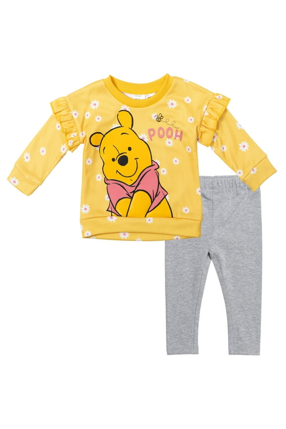 Winnie the Pooh Infant Baby Girls Fleece Sweatshirt and Leggings Outfit Set