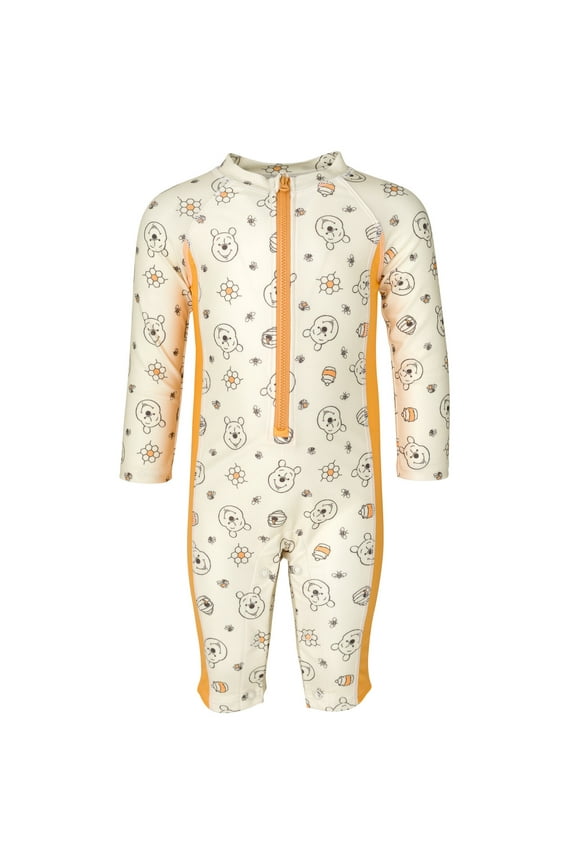 Winnie the Pooh Infant Baby Girls Half Zip Swim Sunsuit Long-Sleeve 18 Months