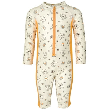 Disney Winnie the Pooh Infant Baby Girls Half Zip Swim Sunsuit Long-Sleeve 24 Months