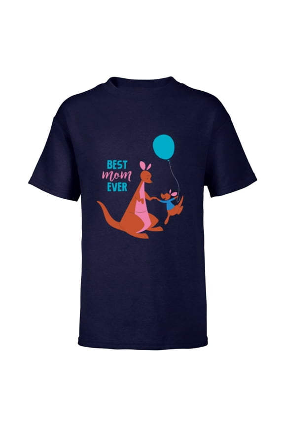 Winnie the Pooh Kanga and Roo Best Mom Ever - Short Sleeve T-Shirt for Kids - Customized-Navy