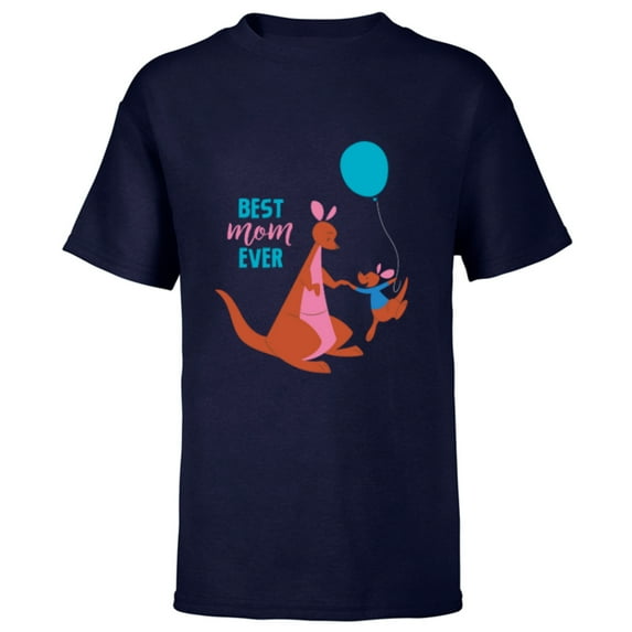 Disney Winnie the Pooh Kanga and Roo Best Mom Ever - Short Sleeve T-Shirt for Kids - Customized-Navy