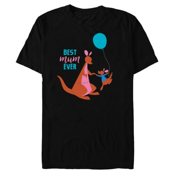 Disney Winnie the Pooh Kanga and Roo Best Mum Ever - Short Sleeve Blended T-Shirt for Adults - Customized-Black