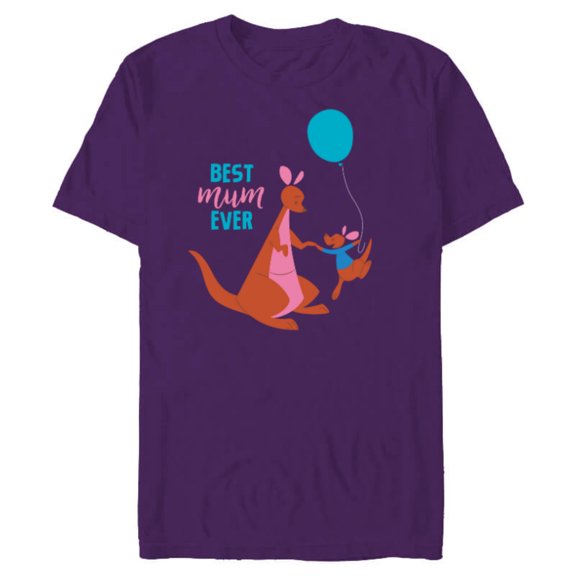 Disney Winnie the Pooh Kanga and Roo Best Mum Ever - Short Sleeve Blended T-Shirt for Adults - Customized-Purple