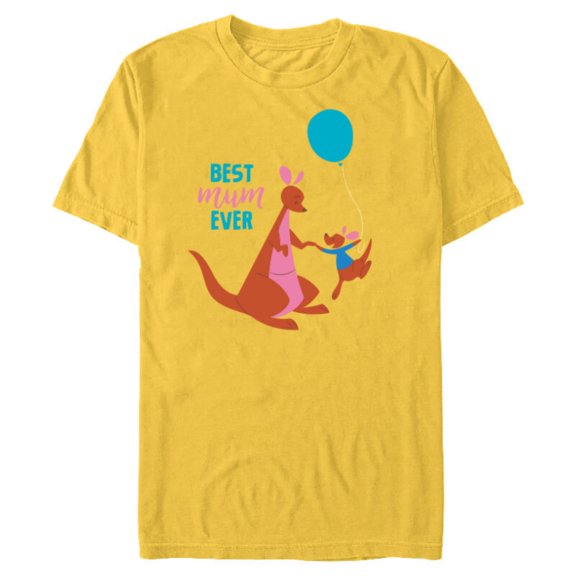 Disney Winnie the Pooh Kanga and Roo Best Mum Ever - Short Sleeve Blended T-Shirt for Adults - Customized-Yellow