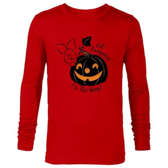 Disney Winnie the Pooh Lil’ Pumpkin on the Way Halloween - Long Sleeve T-Shirt for Men - Customized-New Red