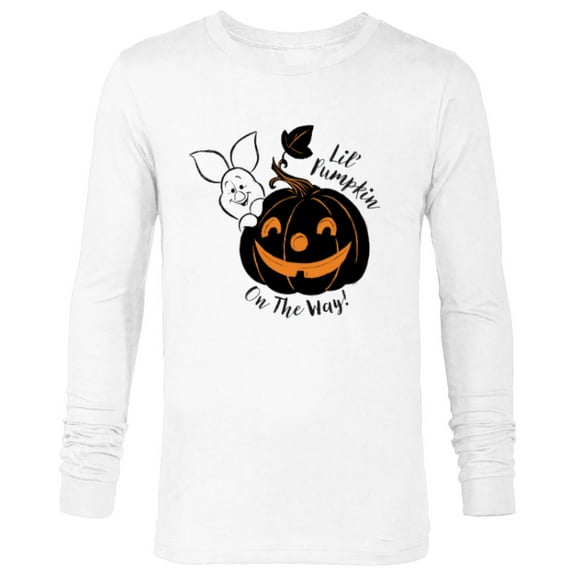 Disney Winnie the Pooh Lil’ Pumpkin on the Way Halloween - Long Sleeve T-Shirt for Men - Customized-White