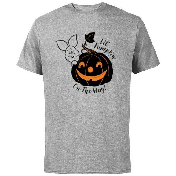 Disney Winnie the Pooh Lil’ Pumpkin on the Way Halloween - Short Sleeve Cotton T-Shirt for Adults - Customized-Athletic Heather