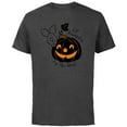 thumbnail image 1 of Disney Winnie the Pooh Lil’ Pumpkin on the Way Halloween - Short Sleeve Cotton T-Shirt for Adults - Customized-Charcoal Heather, 1 of 5
