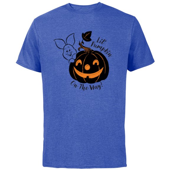 Disney Winnie the Pooh Lil’ Pumpkin on the Way Halloween - Short Sleeve Cotton T-Shirt for Adults - Customized-Royal Heather