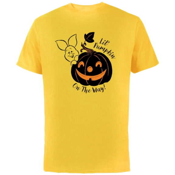 Disney Winnie the Pooh Lil’ Pumpkin on the Way Halloween - Short Sleeve Cotton T-Shirt for Adults - Customized-Sunflower