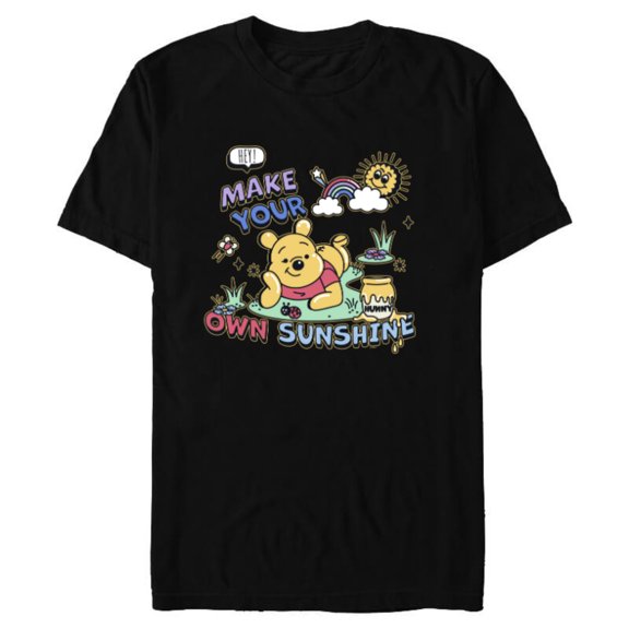 Disney Winnie the Pooh Make Your Own Sunshine - Short Sleeve Blended T-Shirt for Adults - Customized-Black