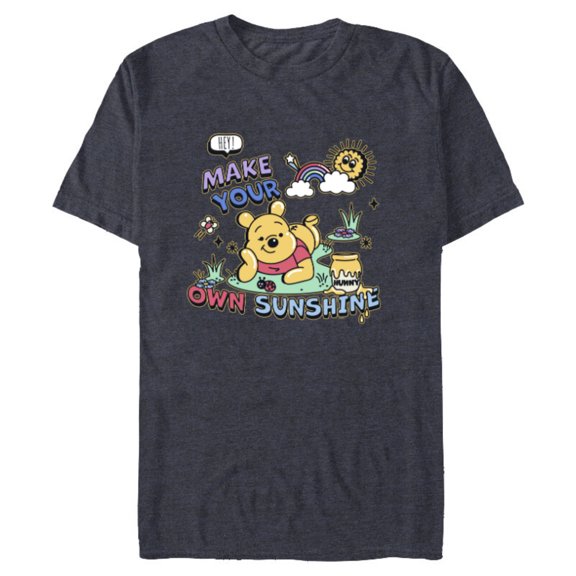 Disney Winnie the Pooh Make Your Own Sunshine - Short Sleeve Blended T-Shirt for Adults - Customized-Navy Heather