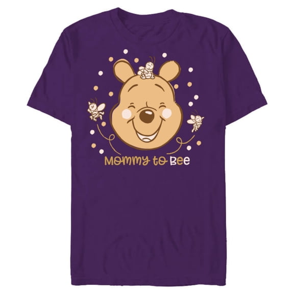 Disney Winnie the Pooh Mommy to Bee - Short Sleeve Blended T-Shirt for Adults - Customized-Purple