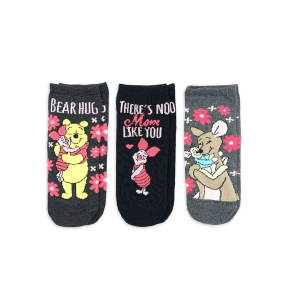Disney Winnie the Pooh, Mother's Day Women's No-Show Socks, 3-Pack, Size 4-10
