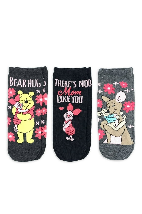 Winnie the Pooh, Mother's Day Women's No-Show Socks, 3-Pack, Size 4-10