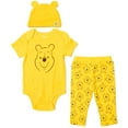 thumbnail image 1 of Disney Winnie the Pooh Newborn Baby Boys Bodysuit Pants and Hat 3 Piece Outfit Set Newborn to Infant, 1 of 5