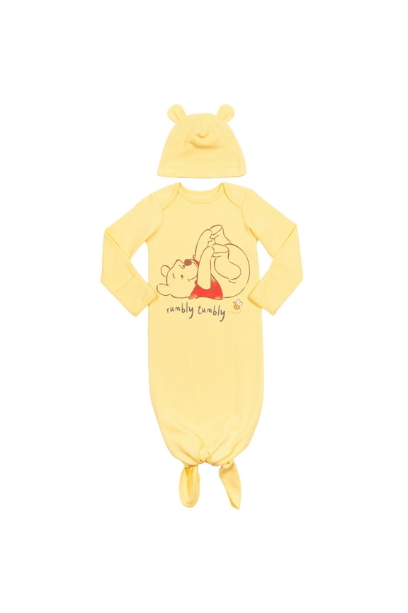 Winnie the Pooh Newborn Baby Boys Sleeper Gown and Hat 0-6 Months