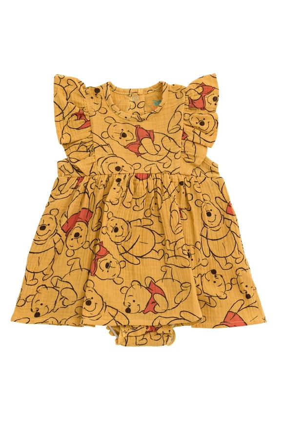 Winnie the Pooh Newborn Baby Girls Romper Orange 0-3 Months