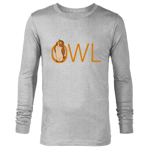Disney Winnie the Pooh Owl Classic Lettering - Long Sleeve T-Shirt for Men - Customized-Athletic Heather