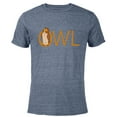 thumbnail image 1 of Disney Winnie the Pooh Owl Classic Lettering - Short Sleeve Blended T-Shirt for Adults - Customized-Navy Heather, 1 of 5