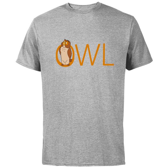 Disney Winnie the Pooh Owl Classic Lettering - Short Sleeve Cotton T-Shirt for Adults - Customized-Athletic Heather