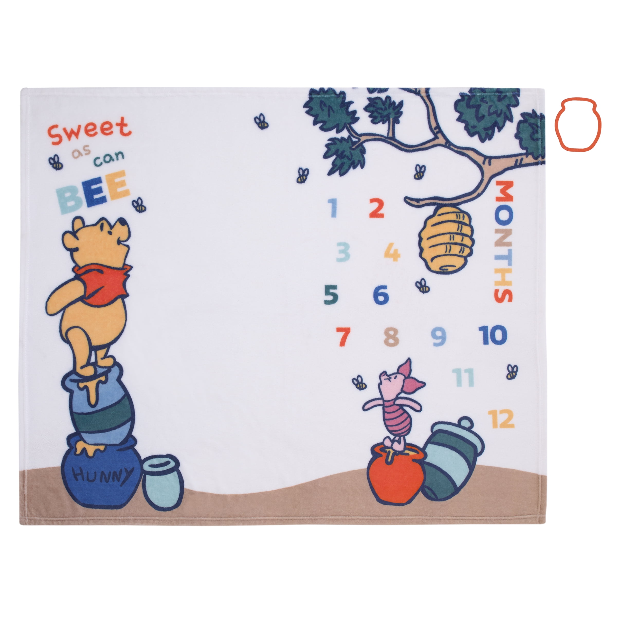Disney Winnie the Pooh Milestone Baby Blanket, Perfect Newborn Gift