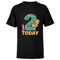 thumbnail image 1 of Disney Winnie the Pooh & Piglet Birthday 2 Years Old Today - Short Sleeve T-Shirt for Kids - Customized-Black, 1 of 5