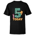 thumbnail image 1 of Disney Winnie the Pooh & Piglet Birthday 5 Years Old Today - Short Sleeve T-Shirt for Kids - Customized-Black, 1 of 5
