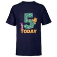 thumbnail image 1 of Disney Winnie the Pooh & Piglet Birthday 5 Years Old Today - Short Sleeve T-Shirt for Kids - Customized-Navy, 1 of 5