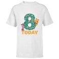 thumbnail image 1 of Disney Winnie the Pooh & Piglet Birthday 8 Years Old Today - Short Sleeve T-Shirt for Kids - Customized-White, 1 of 5