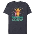 thumbnail image 1 of Disney Winnie the Pooh & Piglet Birthday Crew Party Matching - Short Sleeve Blended T-Shirt for Adults - Customized-Navy Heather, 1 of 5