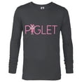 thumbnail image 1 of Disney Winnie the Pooh Piglet Classic Lettering - Long Sleeve T-Shirt for Men - Customized-Charcoal Heather, 1 of 5