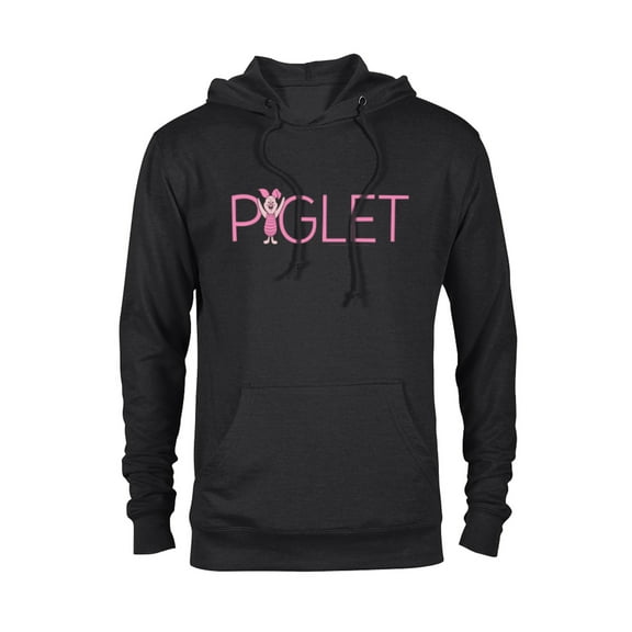 Disney Winnie the Pooh Piglet Classic Lettering - Pullover Hoodie for Adults - Customized-Black