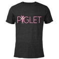 thumbnail image 1 of Disney Winnie the Pooh Piglet Classic Lettering - Short Sleeve Blended T-Shirt for Adults - Customized-Black, 1 of 5