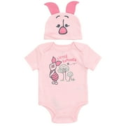 Disney Winnie the Pooh Piglet Cosplay Bodysuit and Hat Set Newborn to Infant