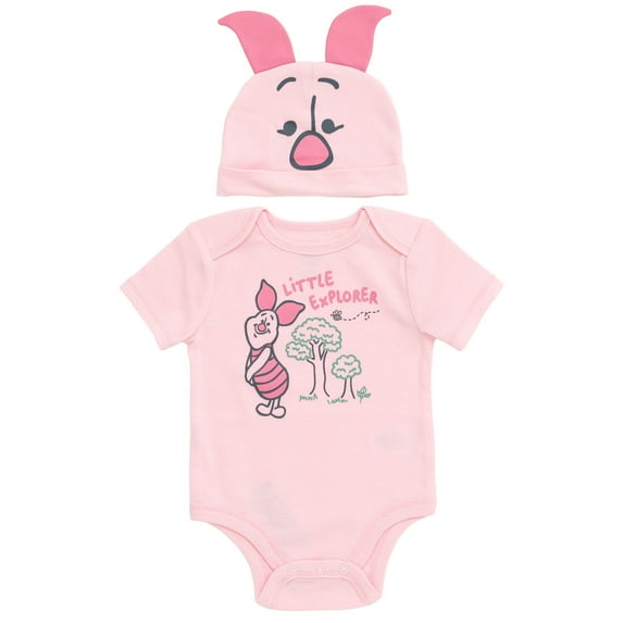 Disney Winnie the Pooh Piglet Cosplay Bodysuit and Hat Set Newborn to Infant