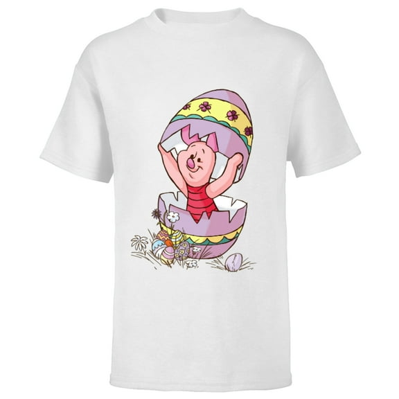 Disney Winnie the Pooh Piglet Easter Egg - Short Sleeve T-Shirt for Kids - Customized-White